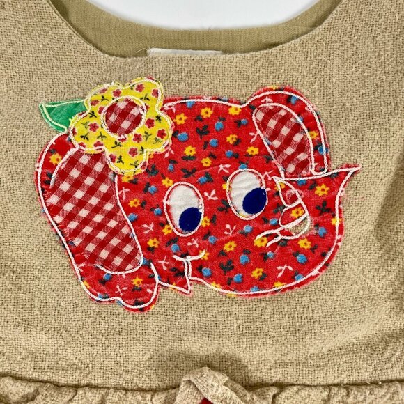Nannekins Vintage Romper Overall Peanut Bag Embroidered Elephant 15-18 months - Picture 3 of 11